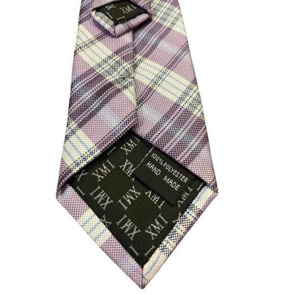 Lot of 2 XMI Zipper Ties Youth Size – Plaid Purple & Blue – Excellent Condition - Picture 8 of 11